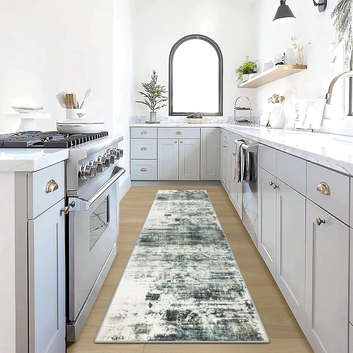 8x10 Area Rugs Washable Rug: Large Modern Abstract Living Room Rug Soft Anti-Skid Thin Carpet Indoor Floor Non-Shedding Carpets for Bedroom Dining Farmhouse Nursery Home Office Black Grey Gold